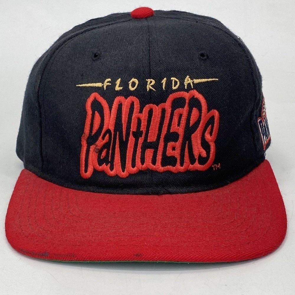 Vintage STARTER Florida Panthers Snapback Hat Bubble‎ Graffiti Spell Out Wool